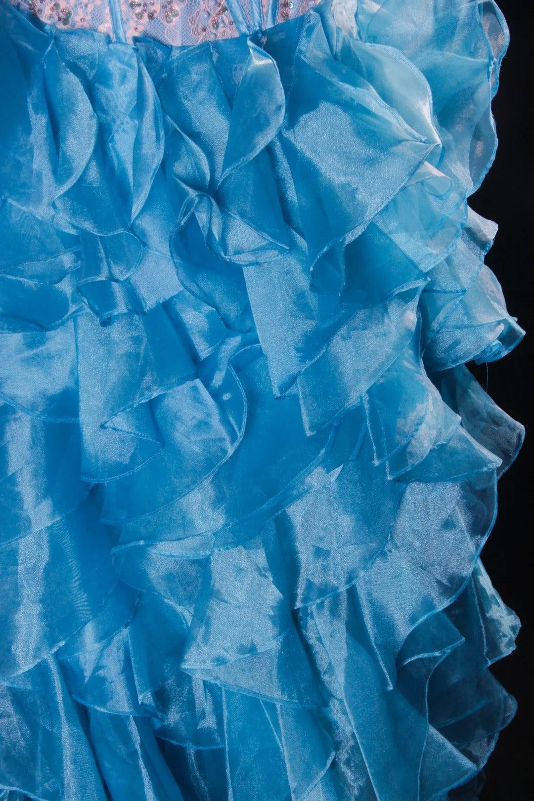 Vintage Ball Gowns Women's Cocktail Party Gowns High Low Sweetheart Blue With Tiered Beaded Tops Long Graduation Dinner Outfits Prom Dresses AS099