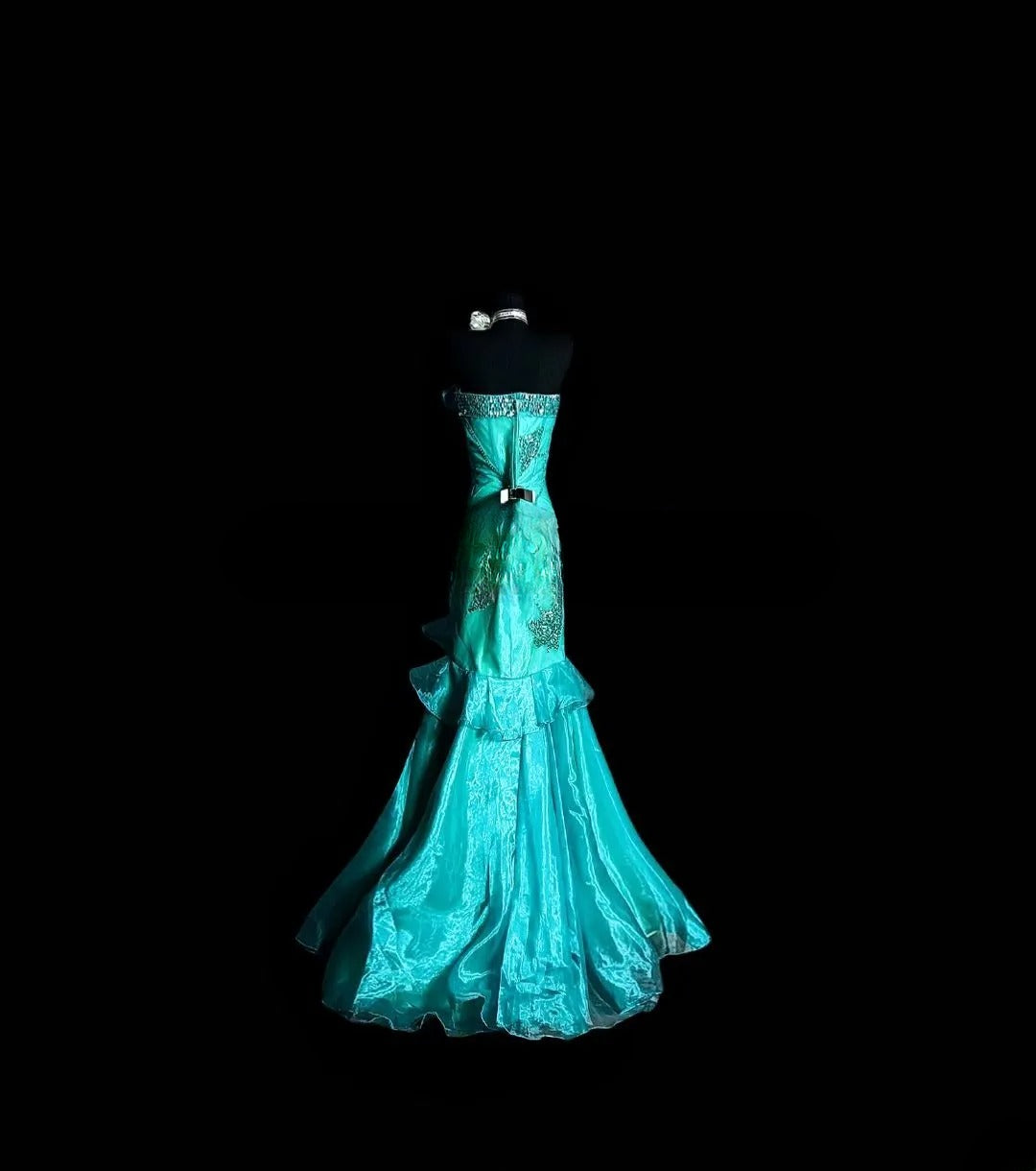 Vintage Mermaid Strapless Green With Beading Lace Prom Dress Formal Dress Party Dresses RB7125