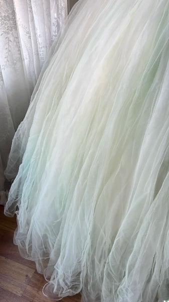 Elegant Sweet 16 Dress Long Scoop Sage Green With Pink Flowers Tulle Ball Gown Sweet Sixteen Party Birthday Dresses RC0524
