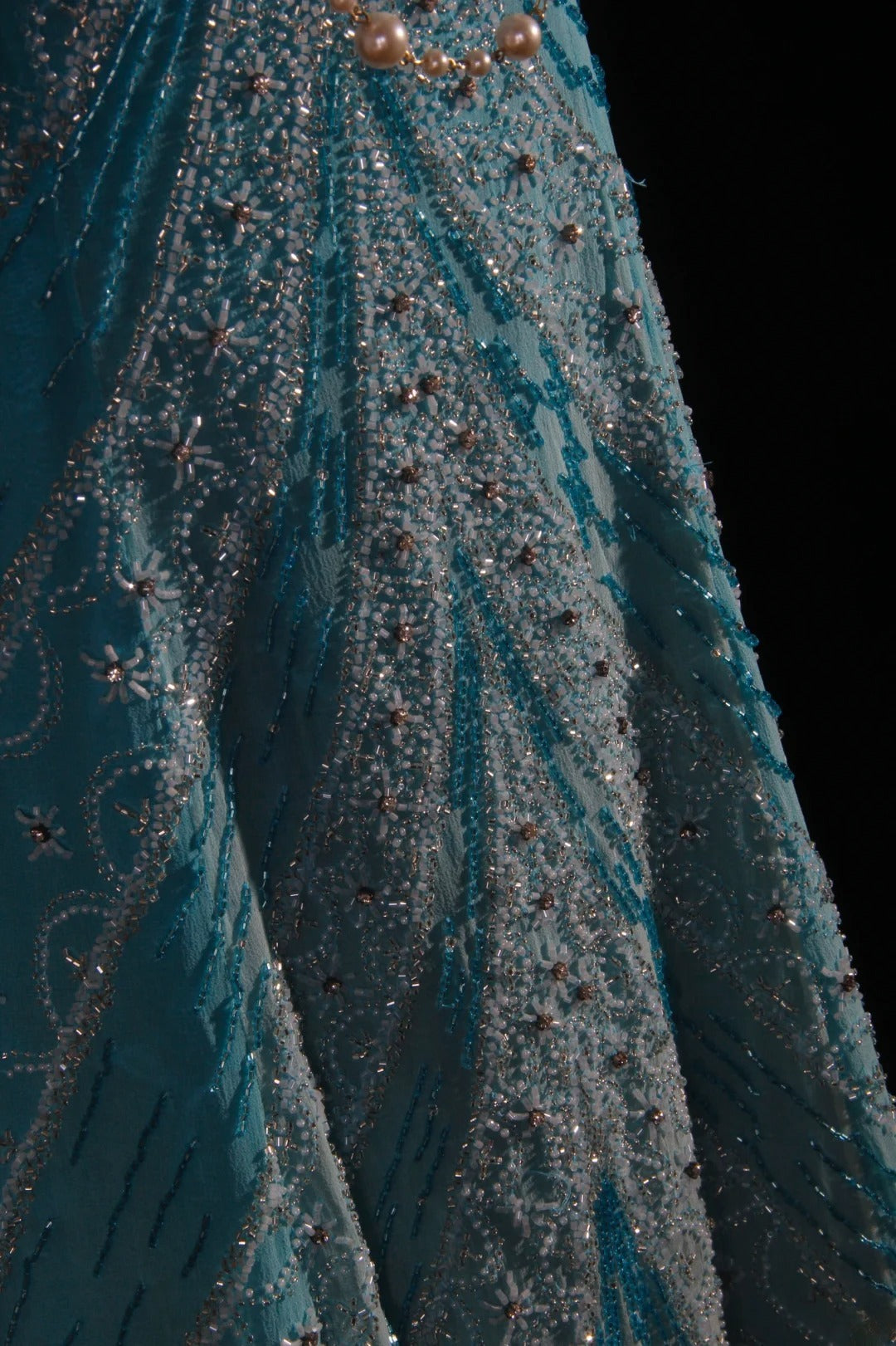 Funkelnde Ballkleider im ästhetischen A-Linien-Stil, trägerlos, blau mit Perlen, Inspiration, beeindruckend, langes, festliches, halbformelles Kleid für Teenager und Gymnasien AS163
