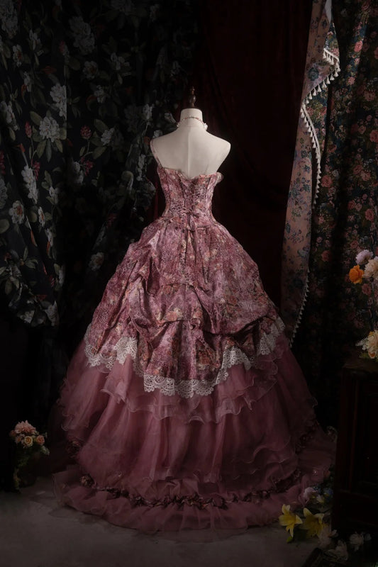 Dreamy Princess Ball Gown Formal Events One Shoulder Tulle With Tiered Lace Quince Dress Quinceanera Dresses Birthday Outfits RB8371