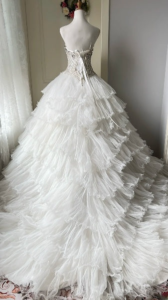 Elegant Sweet 16 Dress Long Sweetheart White Tulle Ball Gown Sweet Sixteen Party Birthday Dresses RC0540
