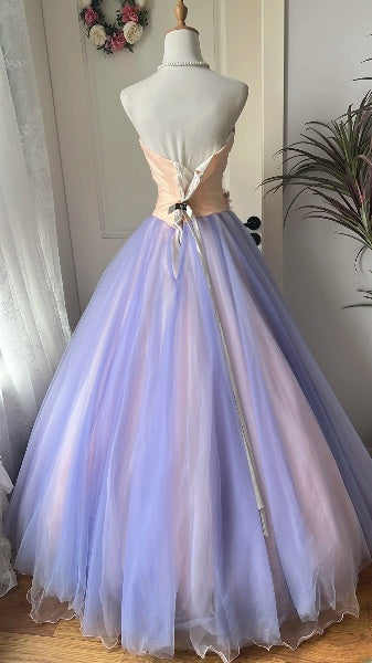 Elegantes Sweet 16 Kleid, lang mit herzförmigem Ausschnitt und rosa Blumen, Ballkleid, Sweet Sixteen Party-Geburtstagskleider RC0537