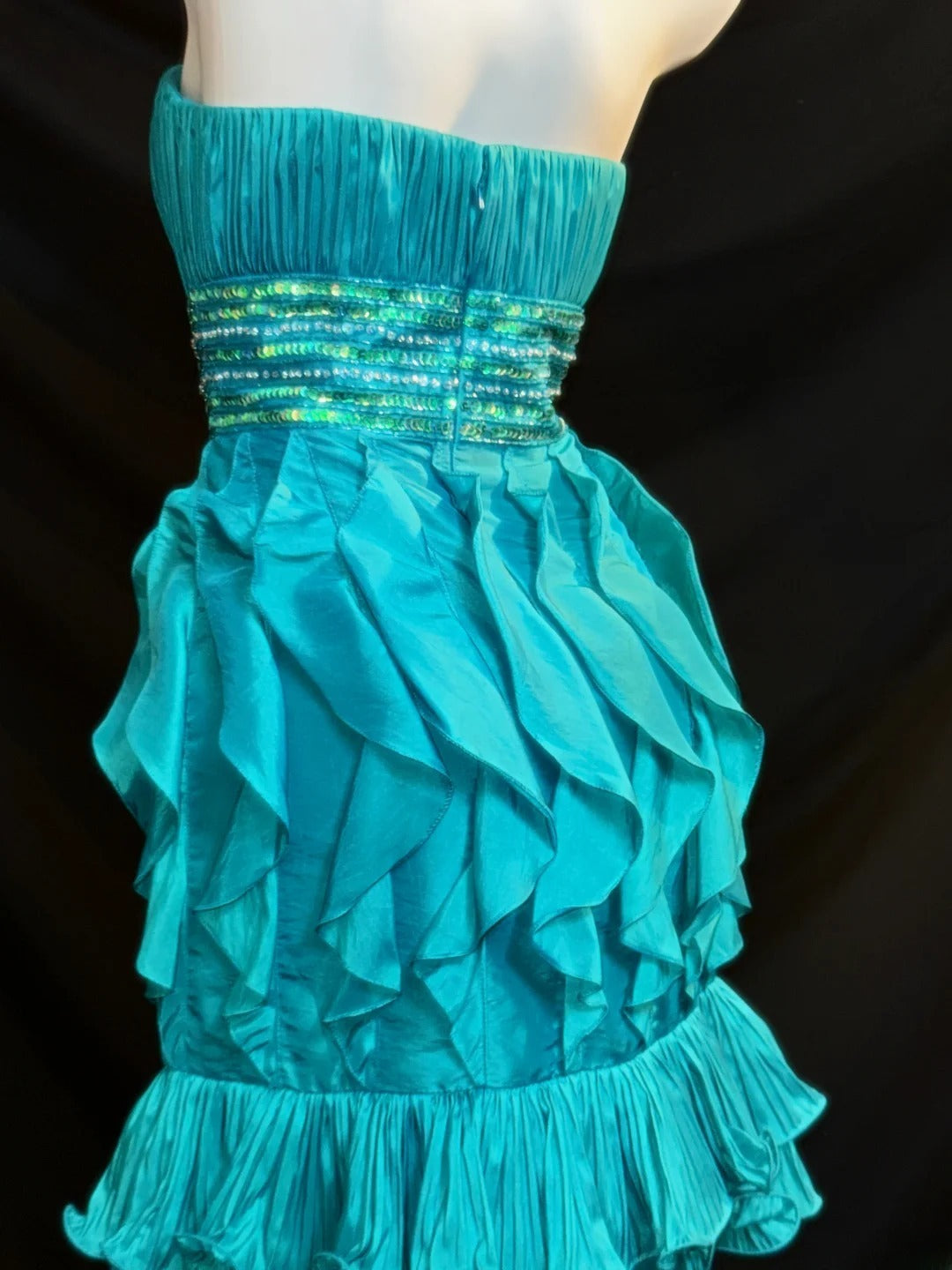 Vintage Sheath Strapless Blue Taffeta Dress 80s Matric Mini Graduation Hoco Dresses Short Senior Birthday Homecoming Outfits RB3608
