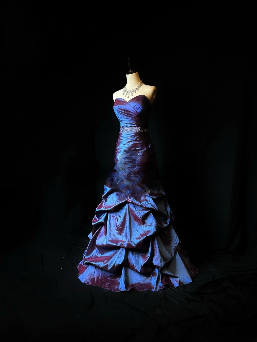 Vintage 70s Prom Dresses Mermaid Sweetheart Taffeta With Beads Long Party Gown Formal Outfits RB5989