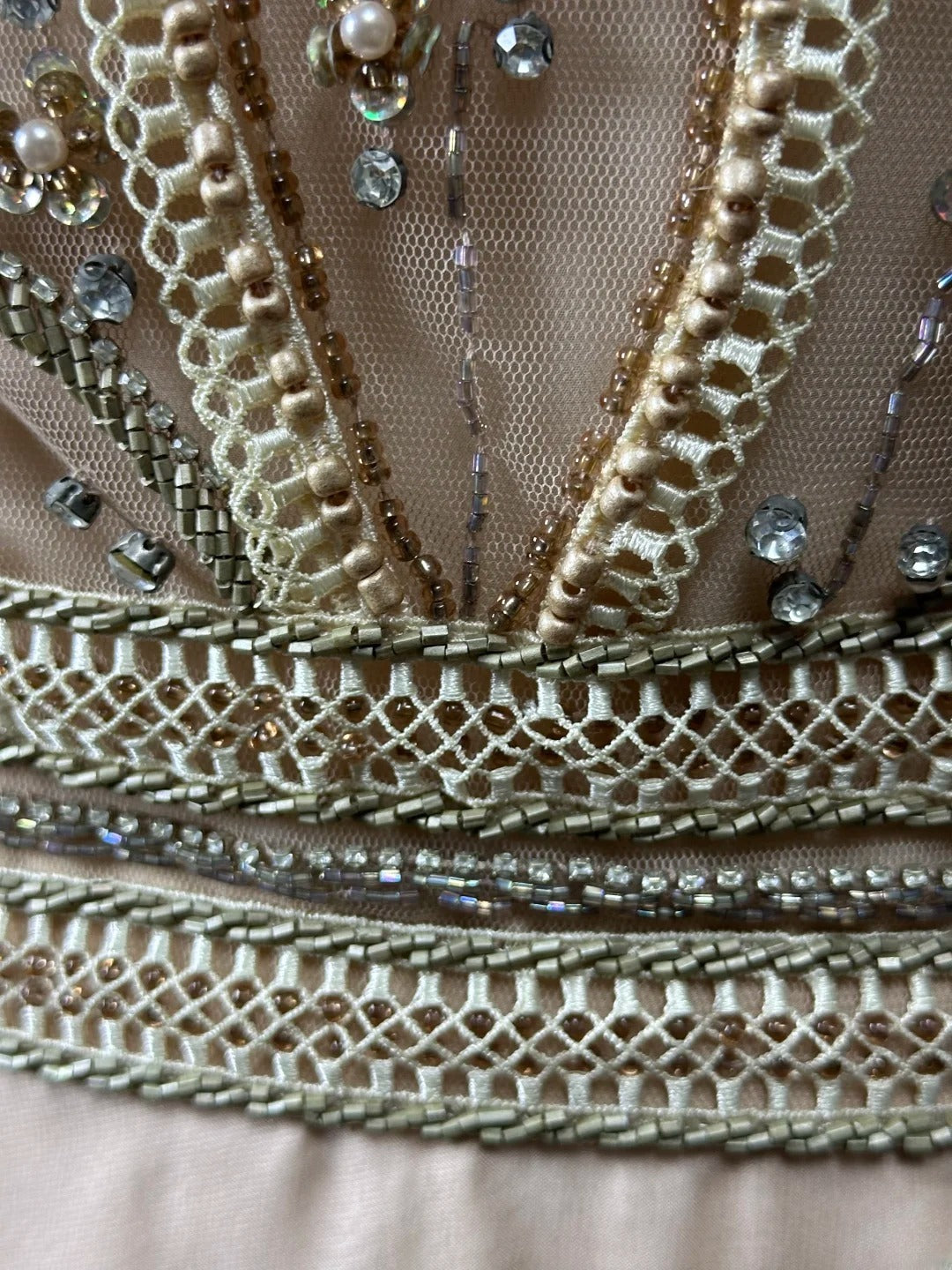 Vintage 70s Prom Dresses A line Jewel Neck Champagne Chiffon With Crystals Long Party Gown Formal Outfits RB5992