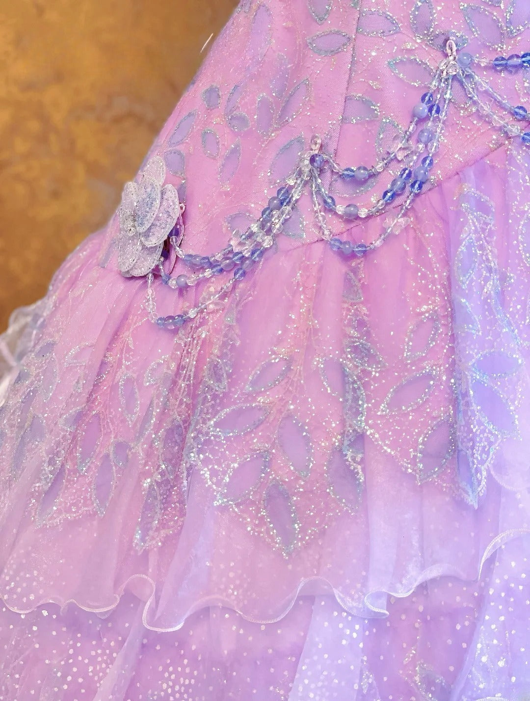 Quinceanera Dress Lilac Spaghetti Straps With Tiered Layers Floor Length Ball Gown Sweet 15 15th Birthday Gown RB9131