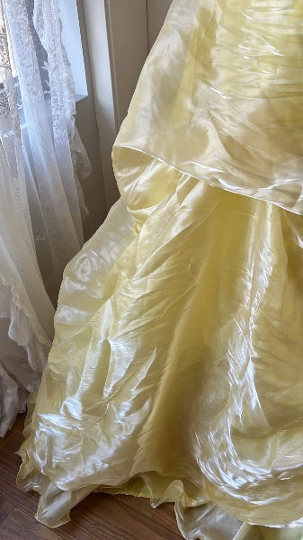 Sweet 15 Quinceanera Dress Ball Gown Strapless Yellow With Beading Long 15th Birthday Outfits RC0579