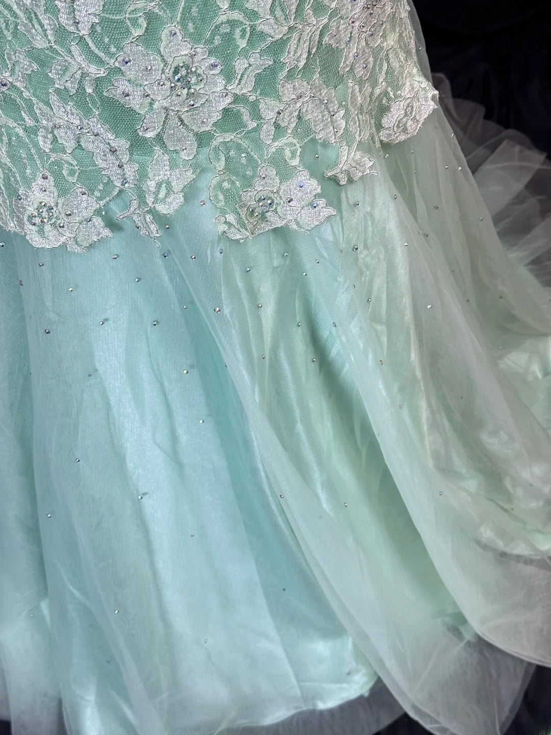 Beautiful Prom Dresses Mermaid Sweetheart Mint Green Lace With Beading Long Formal Outfits RB6033