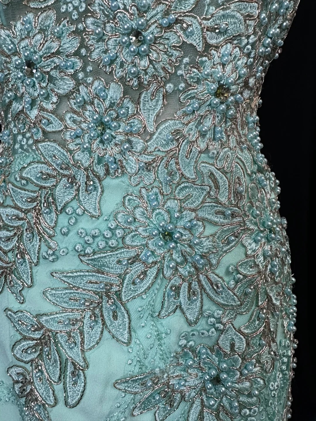 Beautiful Prom Dresses Mermaid Scoop Neck Blue With Open Backs Appliqued Long Formal Outfits RB6093