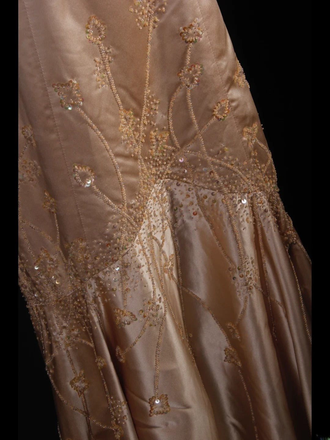 Robe de bal élégante années 1950, sirène, bretelles spaghetti, champagne, longue robe de soirée ornée de perles AS241