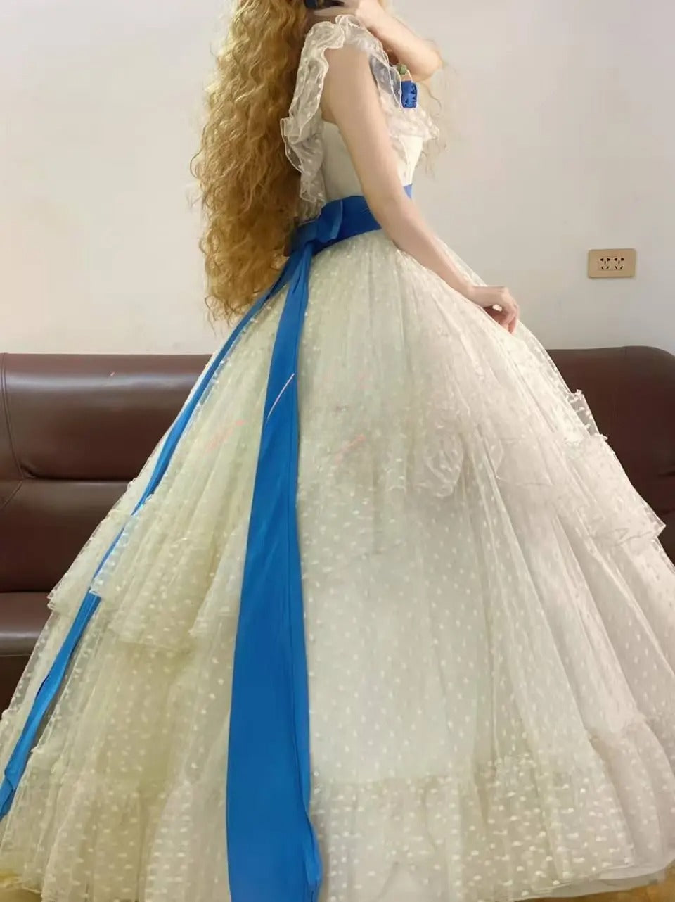 Prom Dress Elegant Square Neck White Tulle Floor Length Formal Evening Gown for Women Graduation Party RB9247