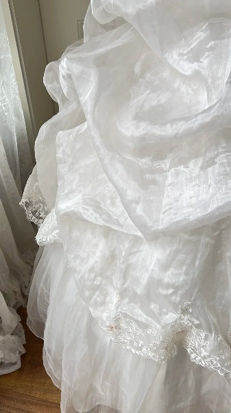 Timeless Wedding Dress Ball Gown Strapless Tulle With Tiered Long Bridal Gown RC0596