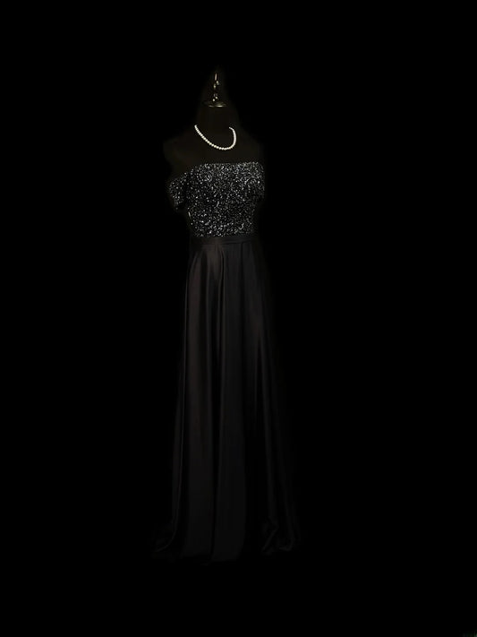Vintage 90s Prom Dresses A line Off The Shoulder Black Satin With Cape Party Gown Formal Outfits RB6110