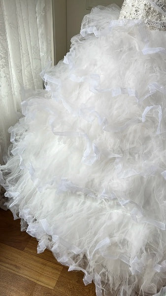 Sweet 15 Quinceanera Dress Ball Gown Strapless White With Tiered Layers Long 16th Birthday Outfits RC0609