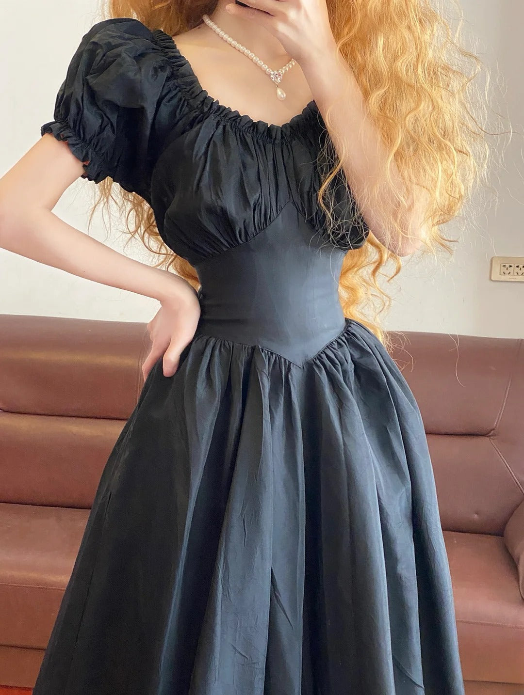 Prom Dress Elegant Ball Gown V Neck Black Formal Evening Gown for Graduation Party RB9373