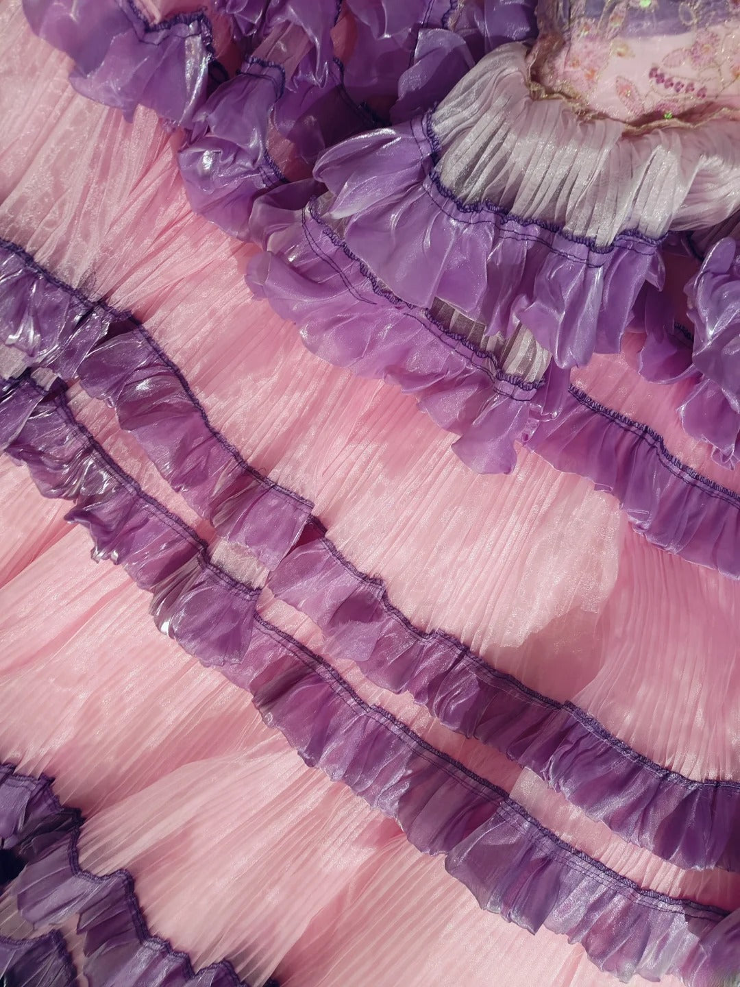Grape Pink Tiered Layers Strapless Sweet 16 Dress Ball Gown Sweet Sixteen Dresses RC0051
