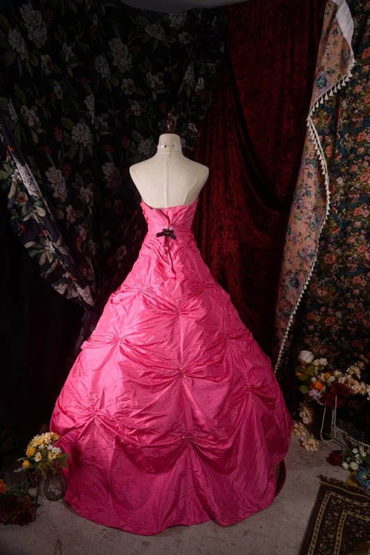 Charming Ball Gown Formal Events Strapless Pink With Silver Beaded Quince Dress Quinceanera Dresses Birthday Outfits RB8575