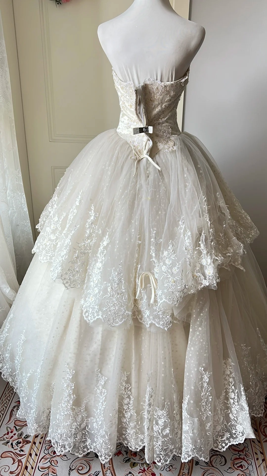 Cute Sweet 16 Dress Long Strapless Tulle With Appliques Lace Ball Gown Sweet Sixteen Party Birthday Dresses RC0694