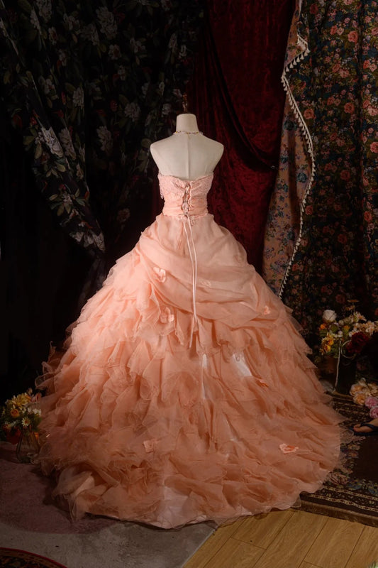 Elegant Ball Gown Strapless Blush Pink Quinceanera Dress Sweet 15 15 Anos Quinceañera Dresses For Pageant RB8584