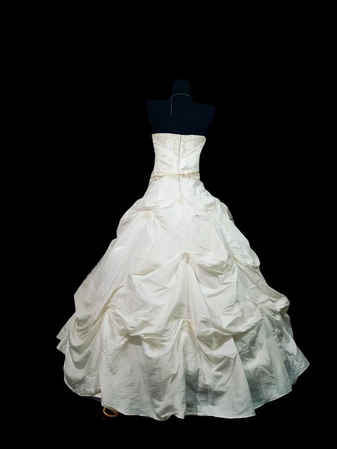 Vintage Ball Gown Strapless Taffeta 2000s With Beaded Long Autumn Winter Bridal Dress Wedding Dresses RB8802