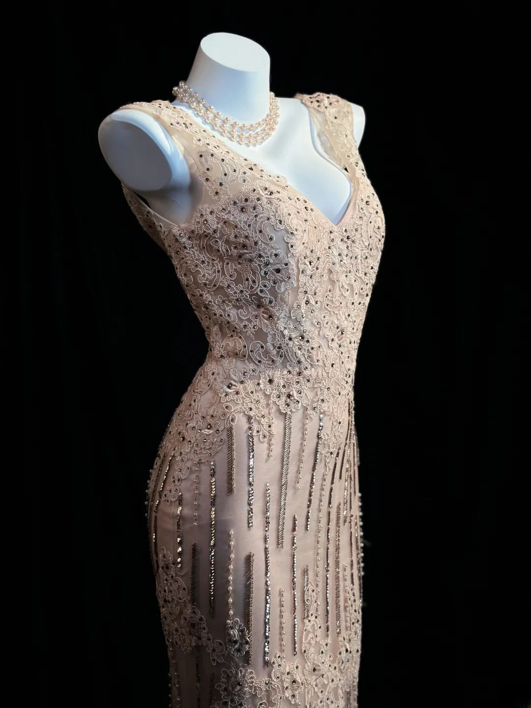 Vintage Prom Dresses Mermaid V Neck Light Pink Lace 1950s Retro Classy Party Formal Outfits RB6232
