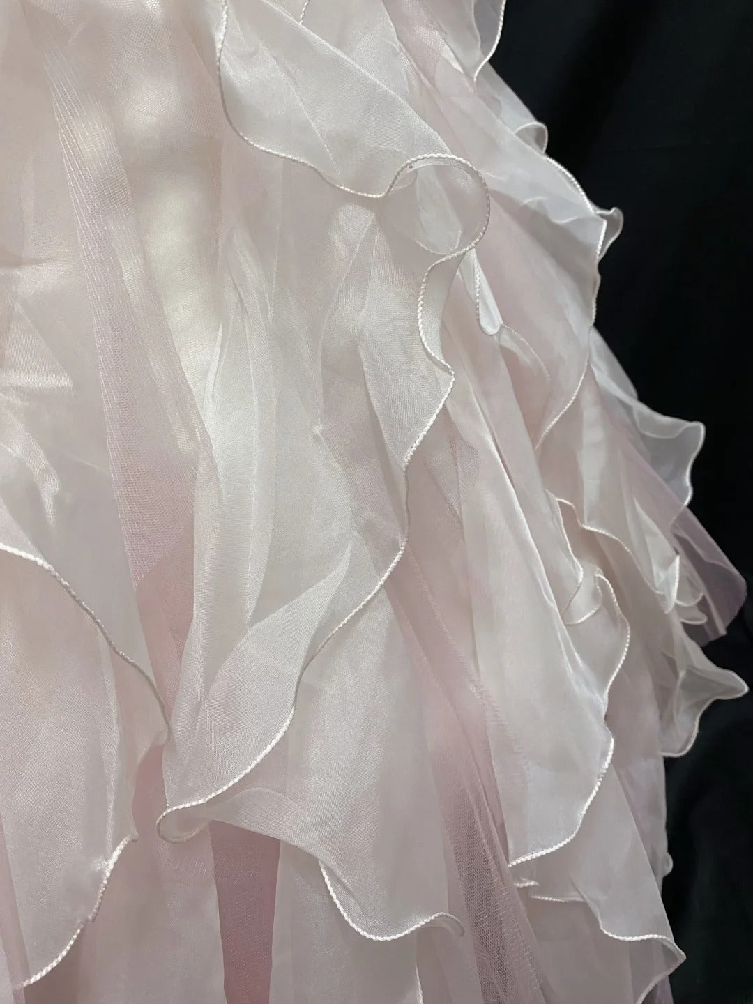 Princess Vibes Ball Gown Strapless Chiffon Light Pink Long With Tiered Layers Quince Dress inspo Quinceanera Dresses Sweet 16 Outfit RB7873