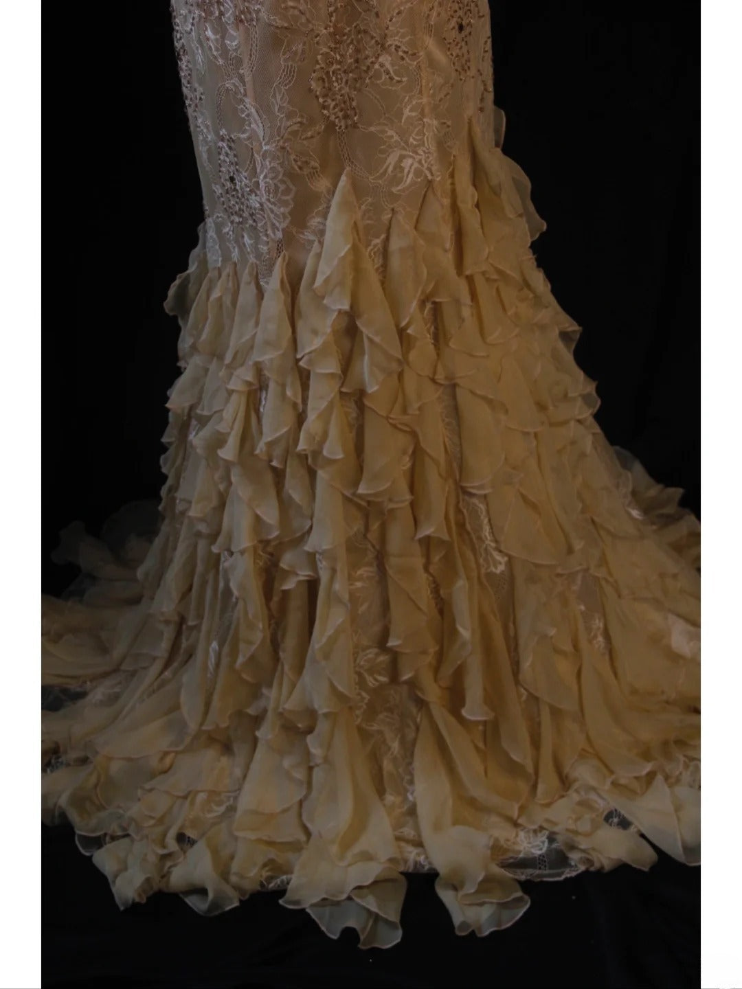 Retro-Meerjungfrauenkleid aus gelbem Chiffon im Stil der 1950er-Jahre mit goldener Perlenspitze, One-Shoulder-Schnitt und Meerjungfrauen-Schnitt – Inspiration für das Outfit zum 22. Geburtstag – formelles Kleid AS440