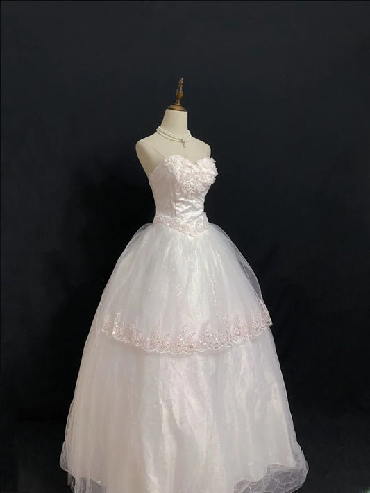 Princesses Ball Gown Sweetheart Tulle Long With Appliqued Lace Quince Dress inspo Quinceanera Dresses Formal 16th Birthday Outfit RB7930