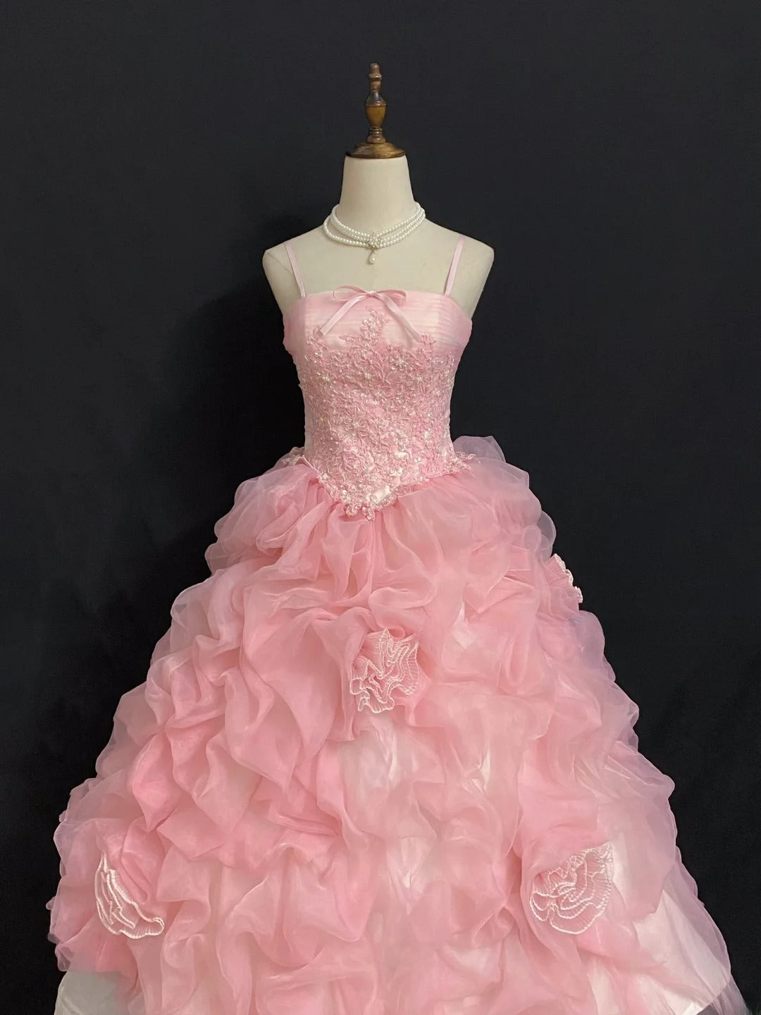 Cute Homecoming Dresses Ball Gown Tea Length Spaghetti Straps Pink Birthday Cocktail Dress Ideas Outfits RB7939