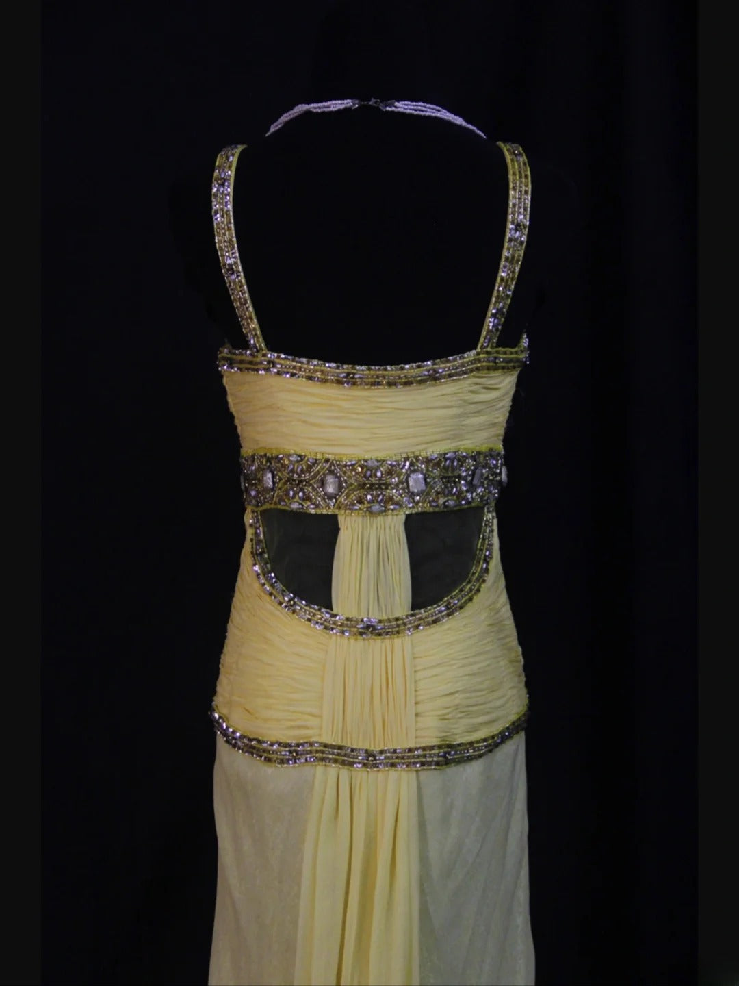 Retro 1950s Mermaid Straps Yellow Chiffon With Silver Beads Long Prom Dresses Inspo 22th Birthday Outfit Formal Dress AS500