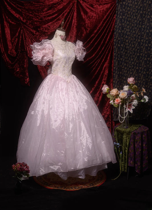 Süßes Ballkleid aus rosa Tüll mit gerüschtem langem Rock für den 15. Geburtstag, formelles Kleid RB8653