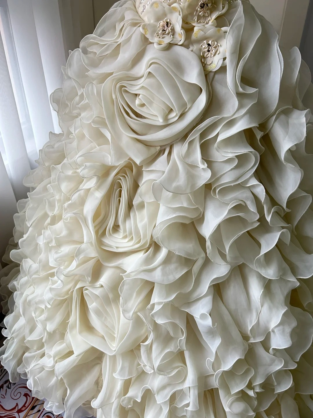 Sweet 16 Quinceanera Dress Ball Gown One Shoulder Yellow Tiered Layers With Flowers 16th Birthday Party Gown RC0933