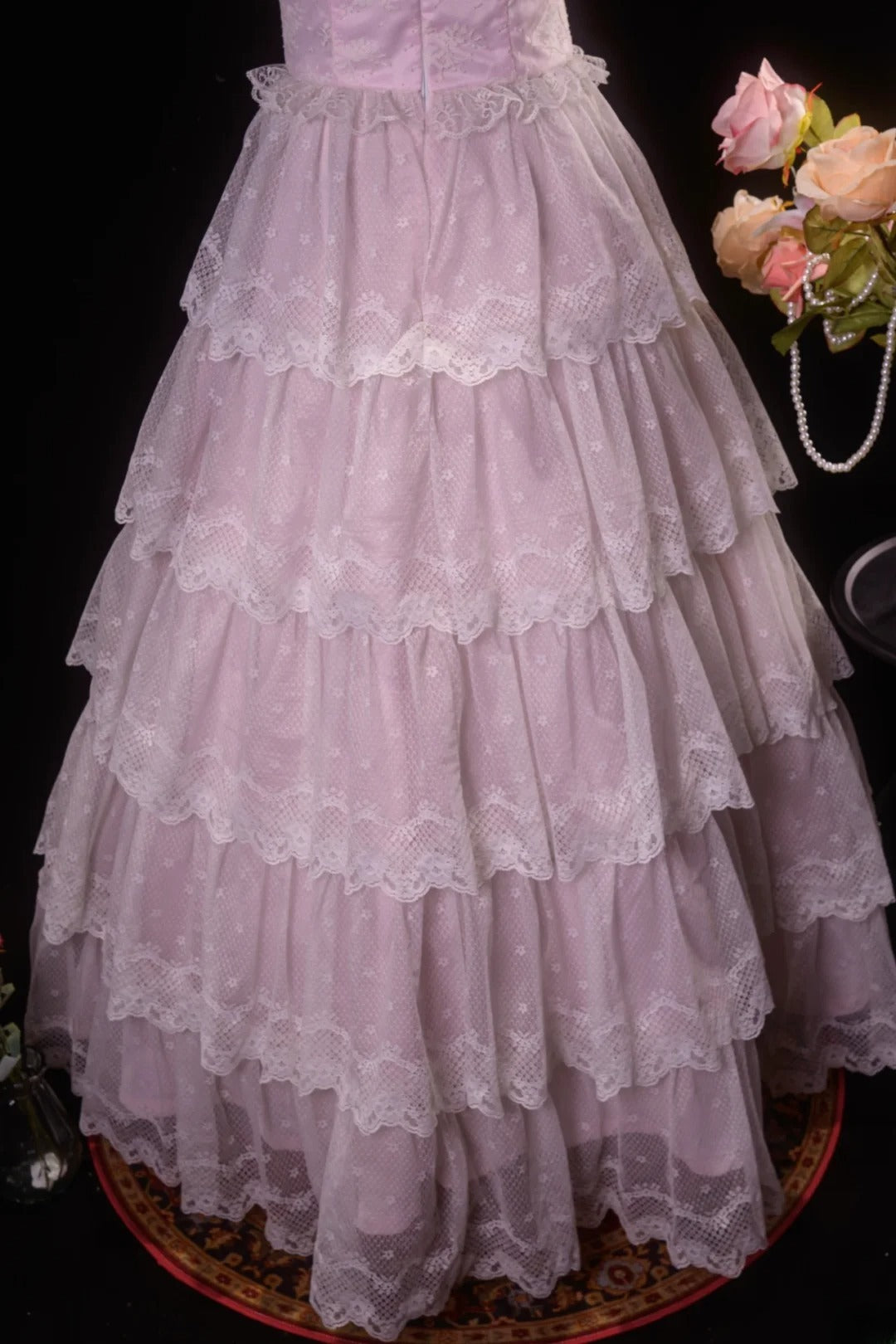Pretty Ball Gown Straps Pink Quinceanera Dresses With Tiered For Sweet 15 Anos Celebration Birthday Formal Gown RB8779