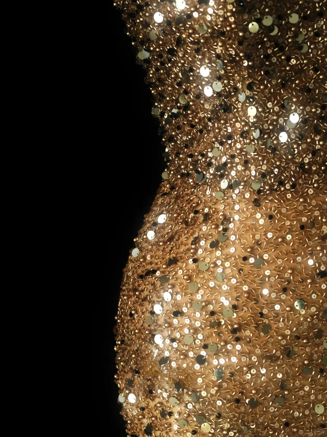 Glitter Mermaid Spaghetti Strap Gold Sequined With High Split Prom Dresses Long Evening Party Formal Outfits RB6580