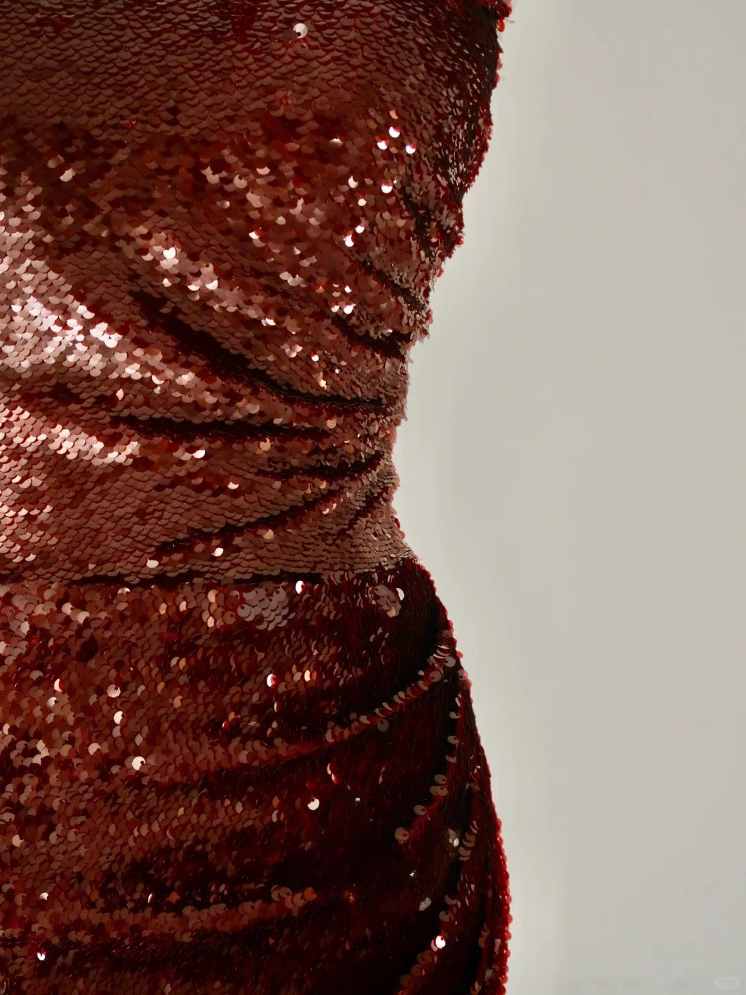 Funkelndes Meerjungfrauen-Abendkleid mit herzförmigem Ausschnitt, burgunderroten Pailletten, ärmellos, langes Abendkleid AB219