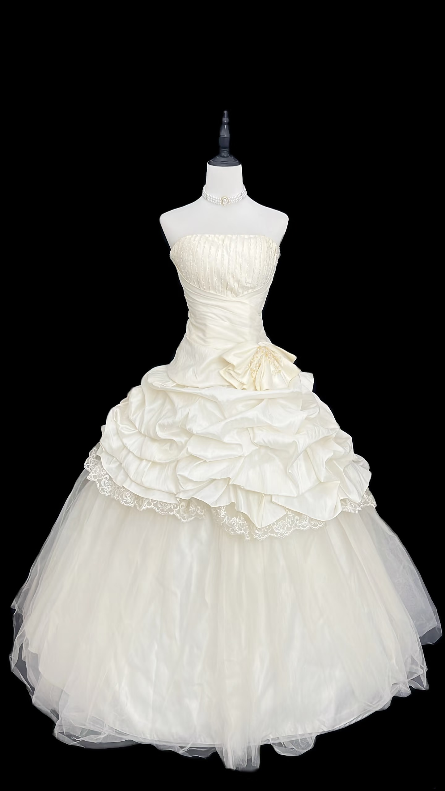 Retro Ball Gown Strapless Taffeta 90s White Long Wedding Dress Bride Gowns Wedding Dresses AU120