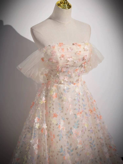 Beautiful Ball Gown Off The Shoulder Sequin Flowers Prom Dresses Inspiration Prom Dress Princess Graduation Dress AU297