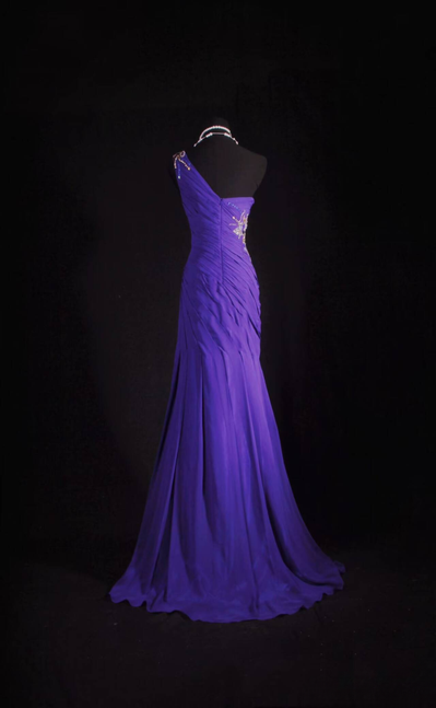 Vintage Ballkleider 1950er Retro Classy Mermaid One Shoulder Partykleid Chiffon Prinzessin Graduation Outfit Für Frauen AU583
