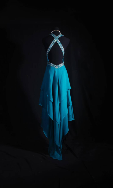 Vintage Ballkleider 1950er Retro Classy A-Linie Neckholder Chiffon Partykleid Abschluss-Outfit für Frauen AU588