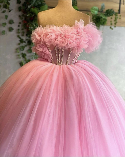 Rosa Quinceanera Kleider Ballkleid Sparkly Geburtstag Prom Kleider Vestidos De 15 Anos Formale Partei Lange Süße 15 16 Kleid B279