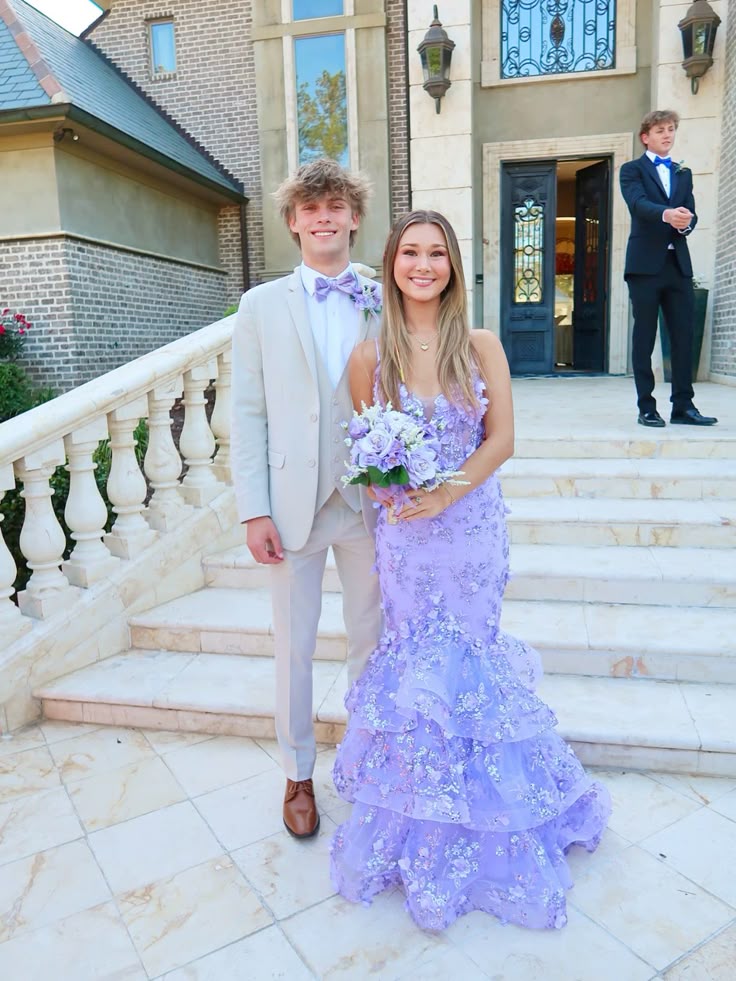 Elegant Mermaid Spaghetti Straps Lilac Tulle Lace Long Floor Length Prom Dress Inspiration Prom Dresses B93