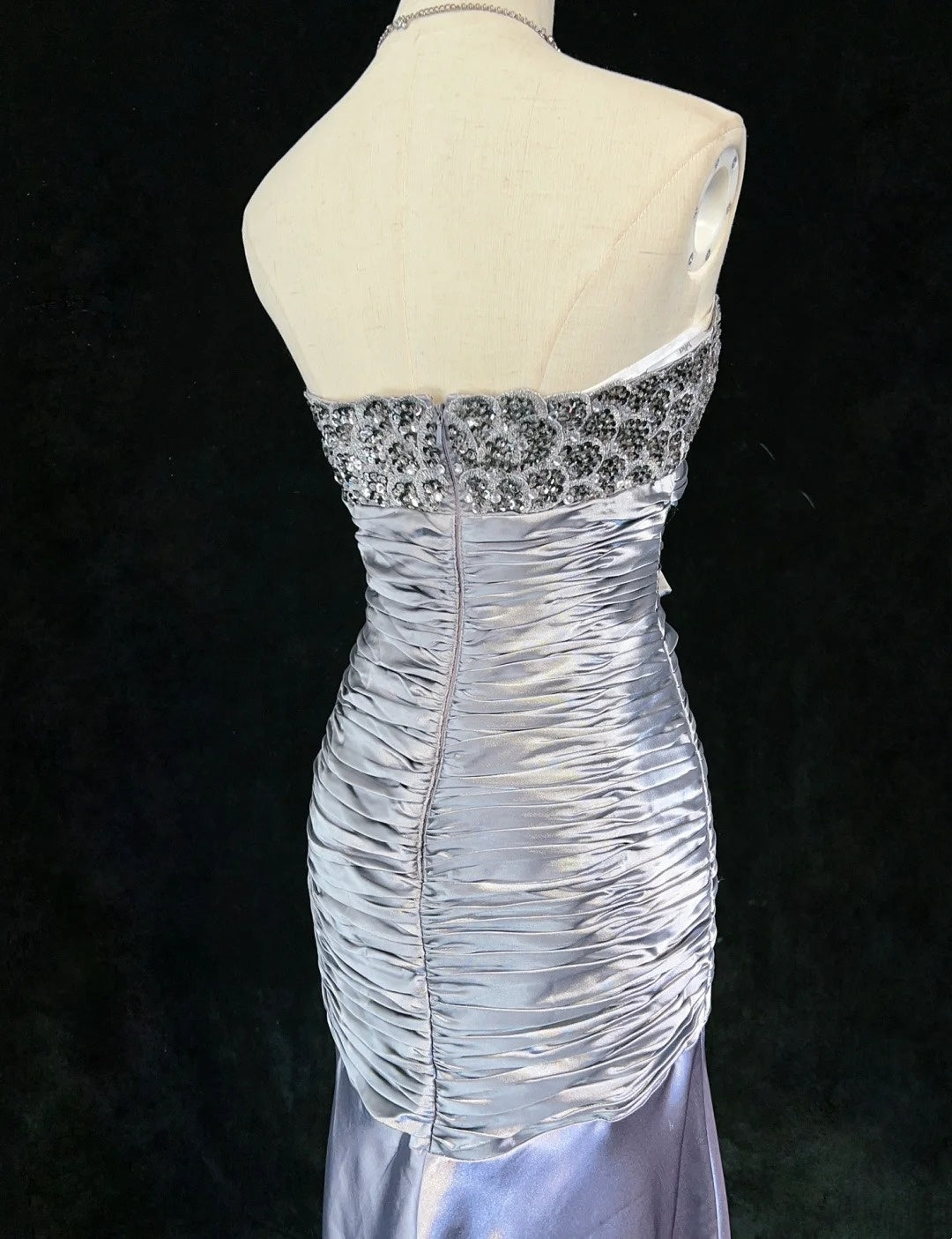 Robes de bal vintage des années 90, sirène, bustier cœur, satin perlé, longues tenues de soirée N3192