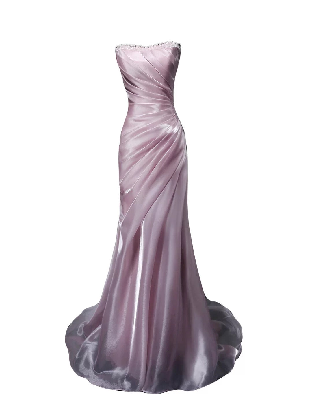 Elegantes Meerjungfrau-Kleid, trägerlos, rosa, zum 18. Geburtstag, elegantes Outfit, formelle lange Ballkleider N4154