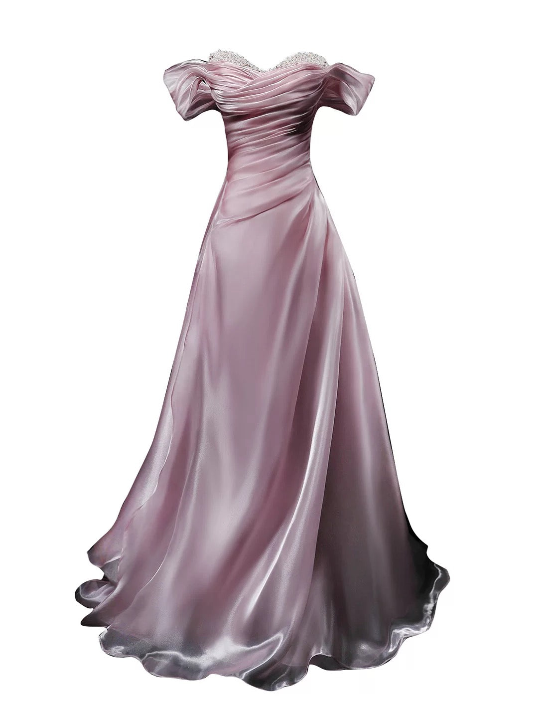 Robe de bal scintillante, épaules dénudées, rose, pour anniversaire, avec perles, tenue élégante, robes de bal de promo formelles N4157