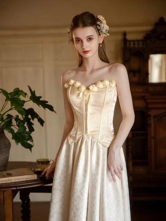 Verträumte Ballkleider A-Linie Sweetheart mit 3D-Blumen Ärmelloses langes Abendkleid RB3720