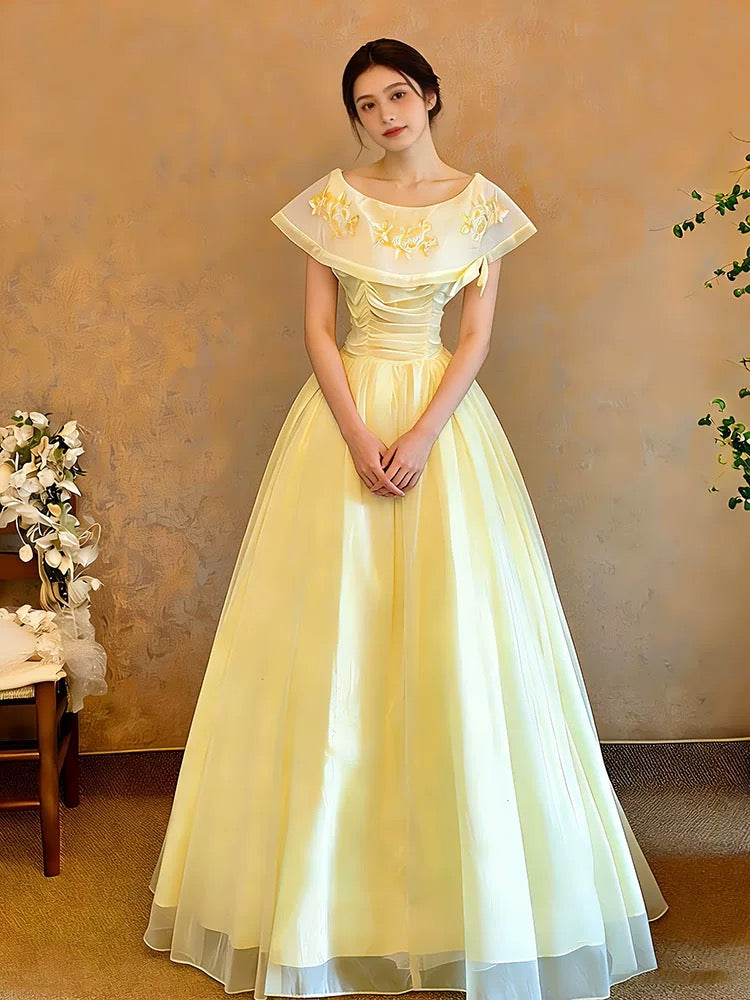 Sweet Ball Gown Off The Shoulder Yellow Sweet 16 Dresses Quinceanera Dress Long 15 Vestidos De Fiesta N4172