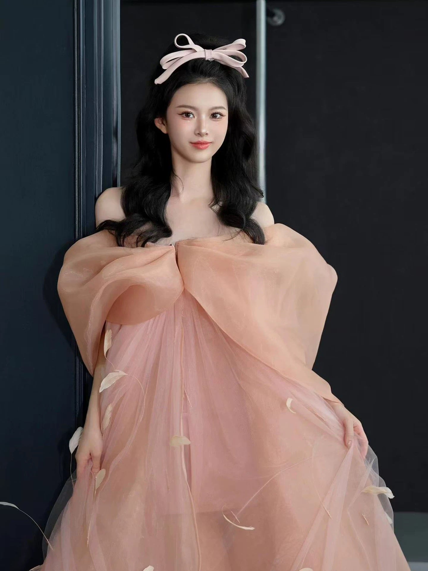 Cute Ball Gown Off The Shoulder Pink Tulle Sweet 16 Dresses Quinceanera Dress Long 15 Vestidos De Fiesta N2039