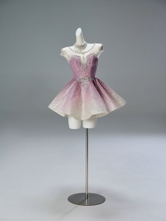 Sparkly Ball Gown Scoop Pink Sequin Short Cocktail Homecoming Dresses Ideas Hoco Outfits RB5540