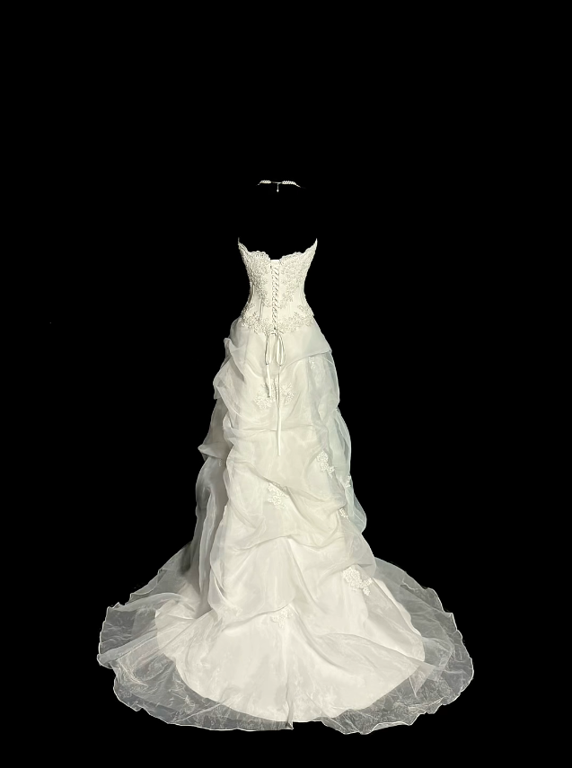 Prinzessin Hochzeitskleider Ballkleid Trägerlos mit Applikationen Sommer Langes Hochzeitskleid N4237